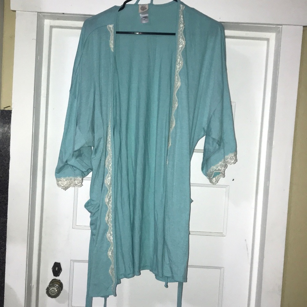In Bloom by Jonquil Soft Turquoise Pajama Robe